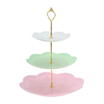 3 tier Dessert Cupcake Stand, Round Cup Cake Holder Tower with Tiered Serving Tray