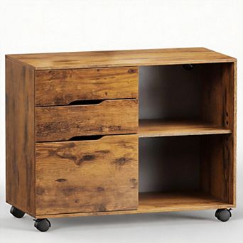 Three-Drawer Rolling File Cabinet, Suitable For Office Or Home; File And Archive Cabinet.