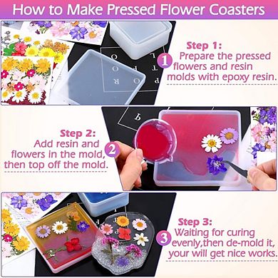 140 Pcs Real Dried Pressed Flowers for Resin Crafts