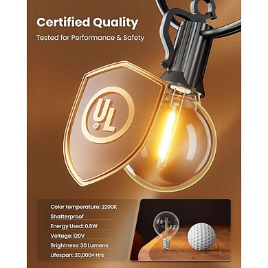 LED Outdoor String Lights Plug In Patio Lights