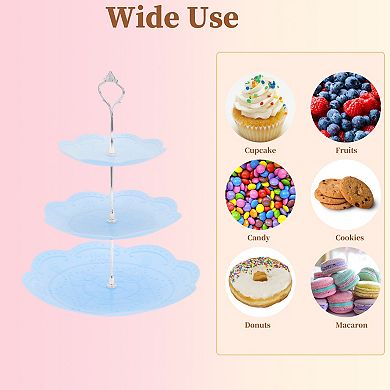 3 Tier Dessert Cupcake Stand, Round Cup Cake Holder Tower with Tiered Serving Tray