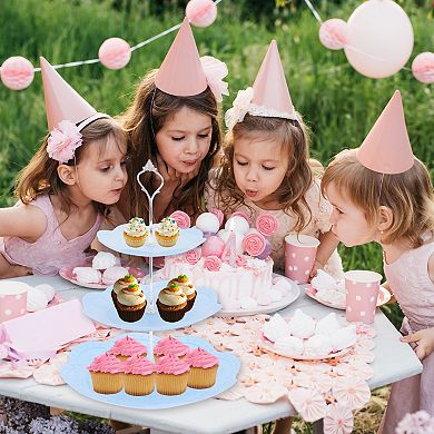 3 Tier Dessert Cupcake Stand, Round Cup Cake Holder Tower with Tiered Serving Tray