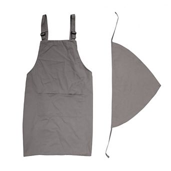 1 Set Kitchen Apron with Headband, Cotton Apron for Cooking Baking Cleaning Work, Waterproof Aprons