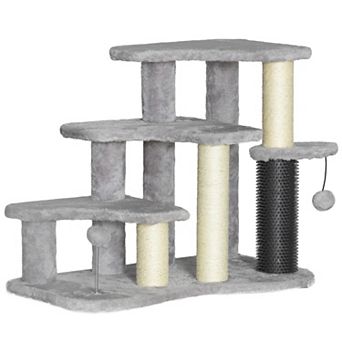 PawHut 2 in 1 Cat Tree Tower Pet Stairs with Scratching Tickling Post