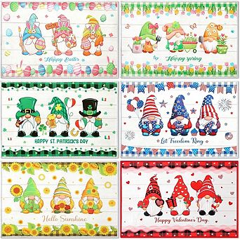 Six Piece Seasonal Gnome Welcome Doormat Set