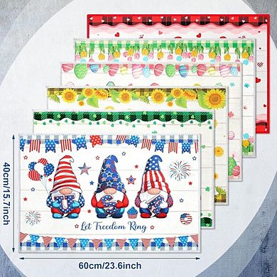 Six Piece Seasonal Gnome Welcome Doormat Set