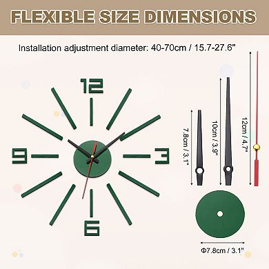 30-60cm Modern Frameless DIY Wall Clock, Large Mirror Acrylic Numeral, Oversized Vintage Clock