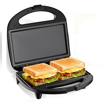 OSTBA Sandwich Maker, 2 Slice Grilled Cheese Maker with Non-stick Flat Plates, Indicator Lights