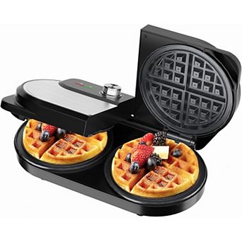 YASHE Double Waffle Maker 6 Inch, 1400W Belgian Waffle Maker for Breakfast and Snacks