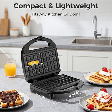 OSTBA Waffle Maker,Waffle Machine with Indicator Lights, Perfect for Breakfast and Snacks