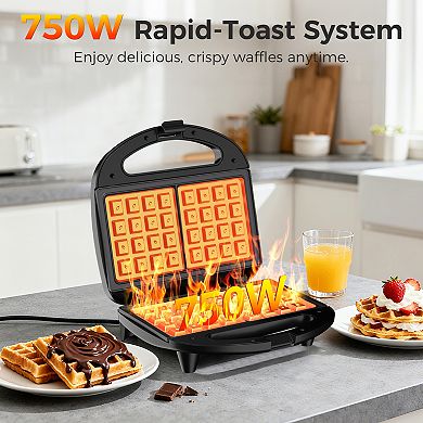 OSTBA Waffle Maker,Waffle Machine with Indicator Lights, Perfect for Breakfast and Snacks