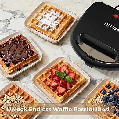 OSTBA Waffle Maker,Waffle Machine with Indicator Lights, Perfect for Breakfast and Snacks
