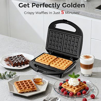 OSTBA Waffle Maker,Waffle Machine with Indicator Lights, Perfect for Breakfast and Snacks