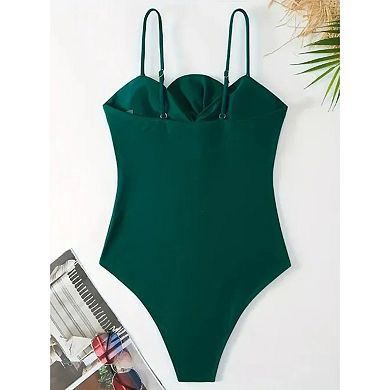 Women's Floral Print Swimsuit Set with Cover-up Skirt & Push-up Top
