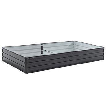 Galvanized Metal Raised Garden Bed, 8x4x1 ft Planter Box for Vegetables and Flowers
