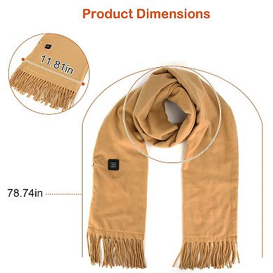 USB Heated Winter Scarf Warm Neck Wrap with 3 Heat Modes