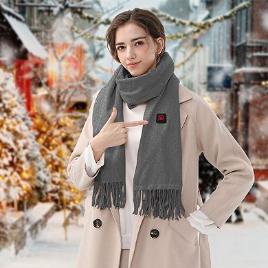 USB Heated Winter Scarf Warm Neck Wrap with 3 Heat Modes