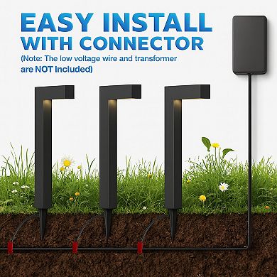 Landscape Pathway Lights wired Low Voltage 12V Modren Black Integrated LED Outdoor Waterproof