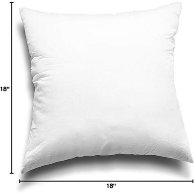Down Alternative Throw Pillow Inserts Set of Two 18x18 White