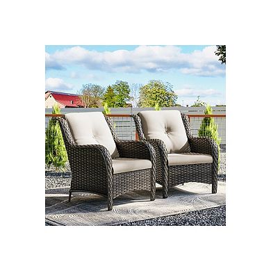 MaxMulti Patio Outdoor Wicker Lounge Chairs Set of 2