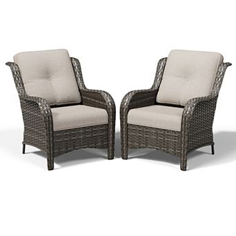 MaxMulti Patio Outdoor Wicker Lounge Chairs Set of 2