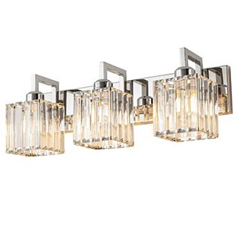 Modern Crystal Vanity Light Sleek Metal Wall Sconce for Bathroom and Home