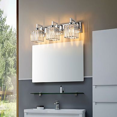 Modern Crystal Vanity Light Sleek Metal Wall Sconce for Bathroom and Home