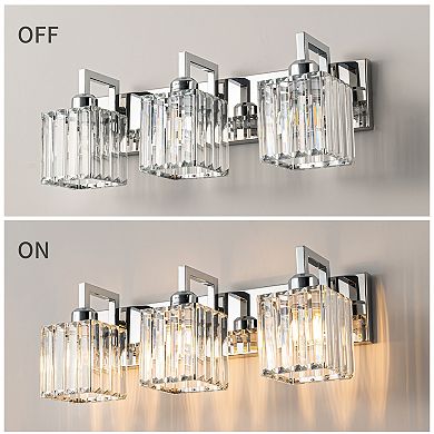 Modern Crystal Vanity Light Sleek Metal Wall Sconce for Bathroom and Home