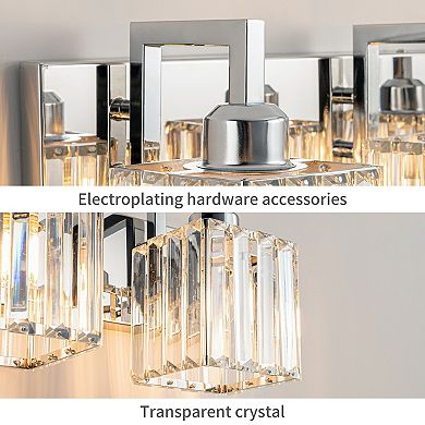 Modern Crystal Vanity Light Sleek Metal Wall Sconce for Bathroom and Home