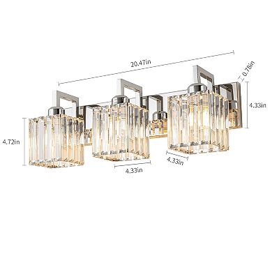 Modern Crystal Vanity Light Sleek Metal Wall Sconce for Bathroom and Home