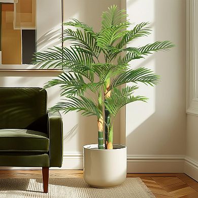2Pcs Artificial Golden Cane Palm Trees - Indoor/Outdoor Greenery Decor