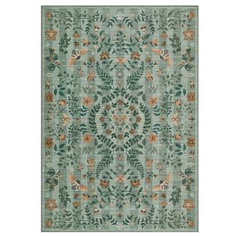 Insect Botanical Washable Rug, Boho Carpet for Living Room, Bedroom & Playroom