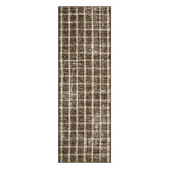 Checkered for Living Room Braided Geometric Print Soft Low-Pile Thin Washable Rugs for Bedroom