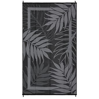 Waterproof Outdoor Rug Modern Leaf Reversible Plastic Straw Patio Camping Rug Outdoor Indoor RV Mat