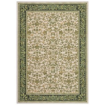 Floral Machine Washable Area Rug with Rubber Backing Soft Low Pile Non Slip Indoor Carpet