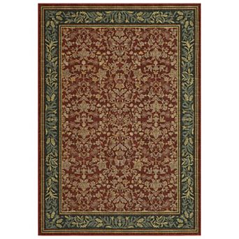 Floral Machine Washable Area Rug with Rubber Backing Soft Low Pile Non Slip Indoor Carpet