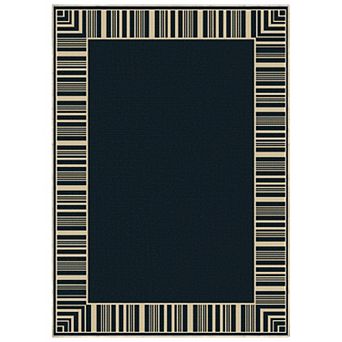 Washable Rug Striped Border Rugs for Bedroom Dining Room Rug Stain Resistant Throw Carpet