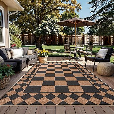 Checkered Easy Area Rugs Large Modern Rugs for Bedroom Non-Slip Neutral Plaid