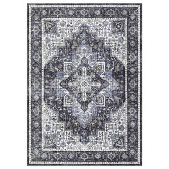 Living Room Boho Vintage Washable Area Rus for Bedroom Soft Non-Slip Low Pile Distressed Carpet