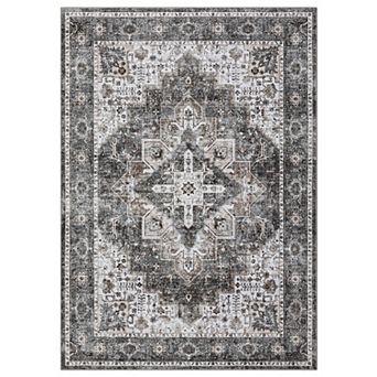 Living Room Boho Vintage Washable Area Rus for Bedroom Soft Non-Slip Low Pile Distressed Carpet