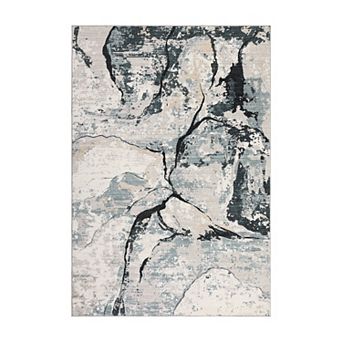 Modern Grey Washable Area Rug, Non Slip Low Pile Carpet for Living Room, Bedroom, Dining Room