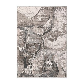 Modern Grey Washable Area Rug, Non Slip Low Pile Carpet for Living Room, Bedroom, Dining Room