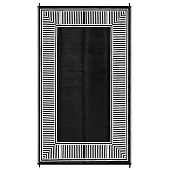 Outdoor Rug Waterproof All-Weather RV Awning Mat, Modern Neutral Plastic Straw Outside Camping Rug