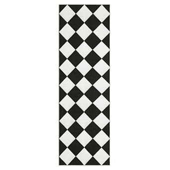Diamond Machine Washable Area Rugs with Rubber Backing Non Slip Low Pile Stain Resistant Carpet