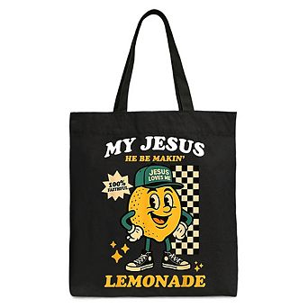 Life Gave Me Lemons Jesus Lemonade Tote Bag, Funny Christian Faith Retro Gift Shopper