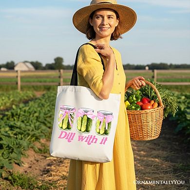 Coquette Dill With It Funny Canvas Tote Bag