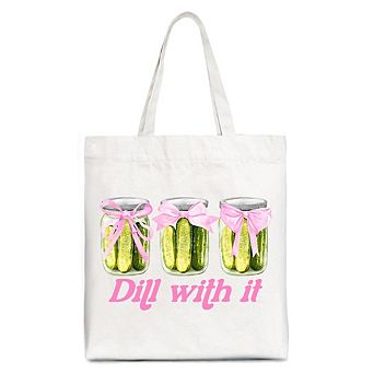 Coquette Dill With It Funny Canvas Tote Bag