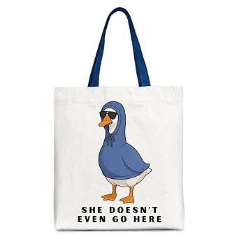 She Doesn’t Even Go Here Silly Goose Canvas Tote Bag, Mean Girls Funny Meme Gift Shopper
