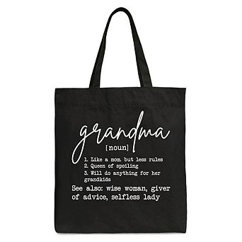 Grandma Definition Canvas Tote Bag, Funny Gift Shopper for Nana