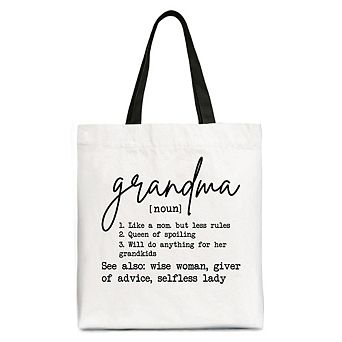 Grandma Definition Canvas Tote Bag, Funny Gift Shopper for Nana